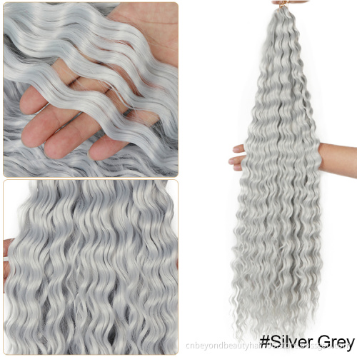Crochet Hair Customs Size Synthetic Long Curly Braiding Hair Water Wave Crochet Wavy Braiding Hair For RU